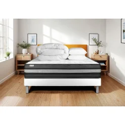 Vitalit Pack sommier kit matelas Mousse polyuréthane à mémoire de forme avec couette et oreillers* Ensemble Sommier Et Matelas