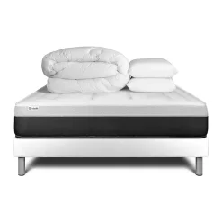 Vitalit Pack sommier kit matelas Ressorts ensachés et mémoire de forme avec couette et oreillers* Ensemble Sommier Et Matelas