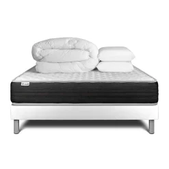 Vitalit Pack sommier kit matelas Mousse polyuréthane à mémoire de forme avec couette et oreillers* Ensemble Sommier Et Matelas