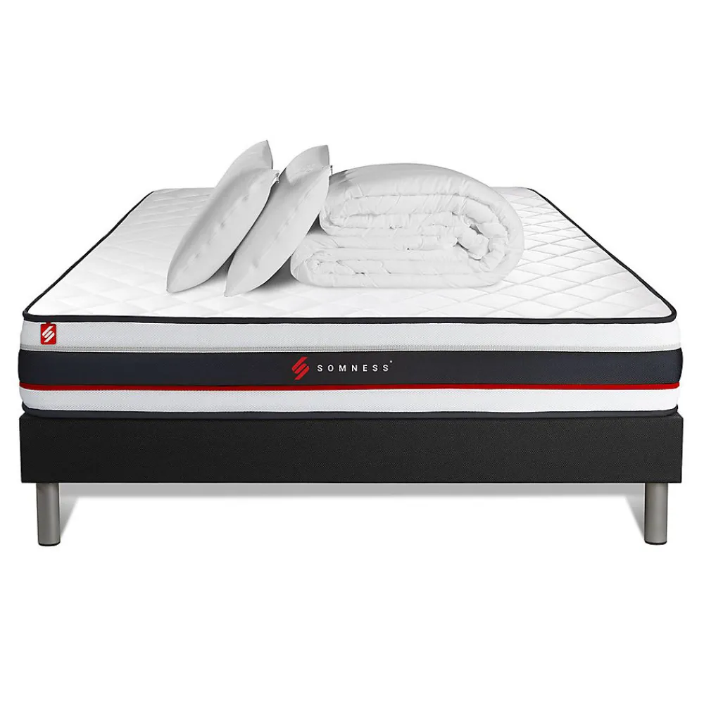 Pack sommier kit matelas Mousse avec couette et oreillers>Somness Clearance