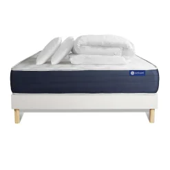 Pack sommier kit matelas Ressorts ensachés et mémoire de forme avec couette et oreillers>Actisom Outlet