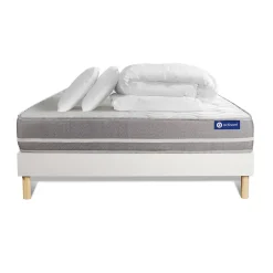 Actisom Pack sommier kit matelas Latex et mémoire de forme avec couette et oreillers* Ensemble Sommier Et Matelas