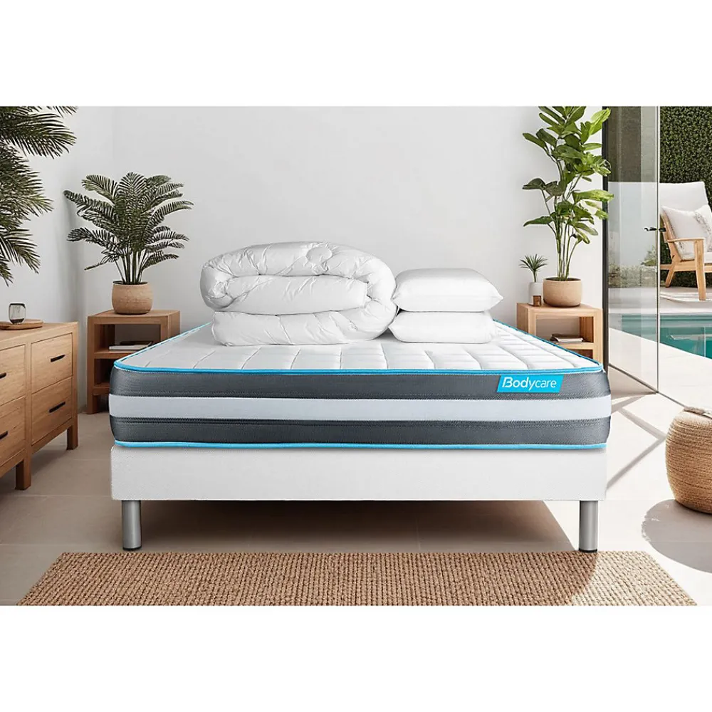 Pack sommier kit matelas Mémoire de forme avec couette et oreillers>Bodycare Outlet