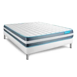 Pack sommier kit matelas Mémoire de forme avec couette et oreillers><noscript><img width=