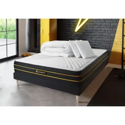 Sleepfit Pack sommier kit matelas Mémoire de forme et micro ressorts ensachés avec couette et oreillers* Ensemble Sommier Et Matelas