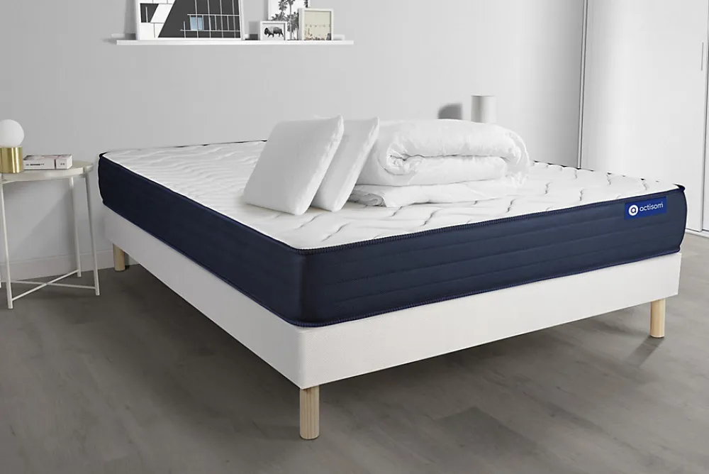 Pack sommier kit matelas Latex et mémoire de forme avec couette et oreillers>Actisom Sale