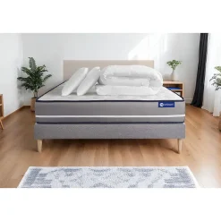 Pack sommier kit matelas Ressorts ensachés avec couette et oreillers>Actisom New