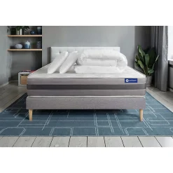 Pack sommier kit matelas Latex et mémoire de forme avec couette et oreillers>Actisom Best