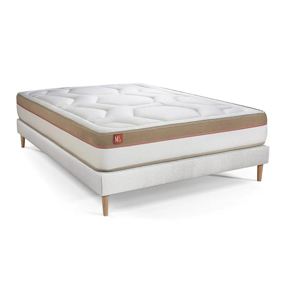 Marmottes & Co Pack sommier kit matelas Mémoire de forme avec couette et oreillers* Ensemble Sommier Et Matelas