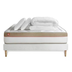Marmottes & Co Pack sommier kit matelas Mémoire de forme avec couette et oreillers* Ensemble Sommier Et Matelas