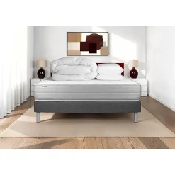 Pack sommier kit matelas Mousse polyuréthane à mémoire de forme avec couette et oreillers>Vitalit New