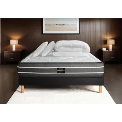Prestige Literie Pack sommier kit matelas Ressorts ensachés et mémoire de forme avec couette et oreillers* Ensemble Sommier Et Matelas