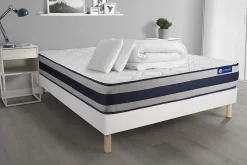 Actisom Pack sommier kit matelas Mémoire de forme avec couette et oreillers* Ensemble Sommier Et Matelas