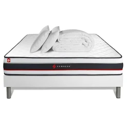 Pack sommier tapissier matelas Mousse avec couette et oreillers>Somness Sale
