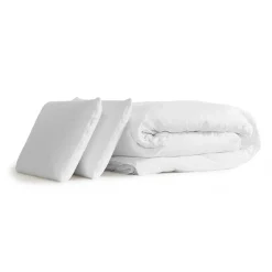 Pack sommier tapissier matelas Mémoire de forme avec couette et oreillers><noscript><img width=