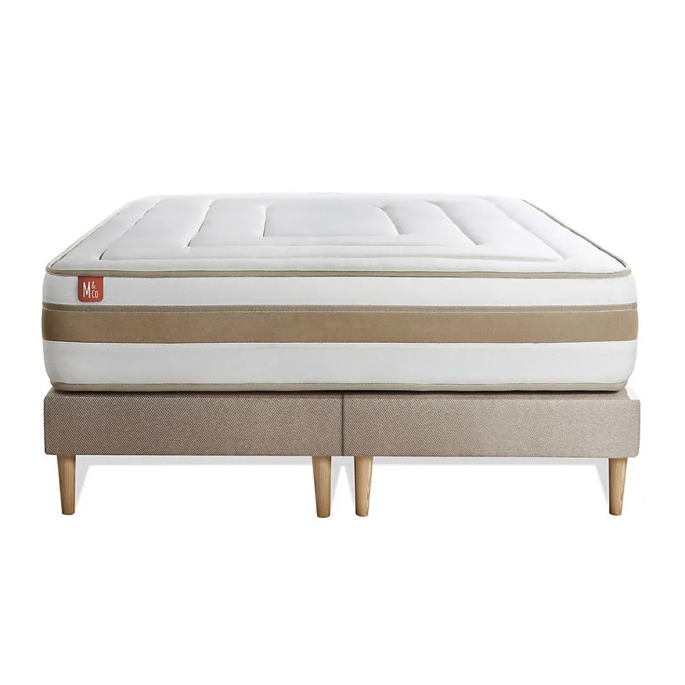Pack sommier tapissier matelas Ressorts ensachés et mémoire de forme avec couette et oreillers>Marmottes & Co