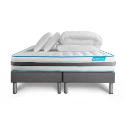 Bodycare Pack sommier tapissier matelas Ressorts ensachés avec couette et oreillers* Ensemble Sommier Et Matelas