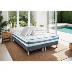 Bodycare Pack sommier tapissier matelas Ressorts ensachés avec couette et oreillers* Ensemble Sommier Et Matelas