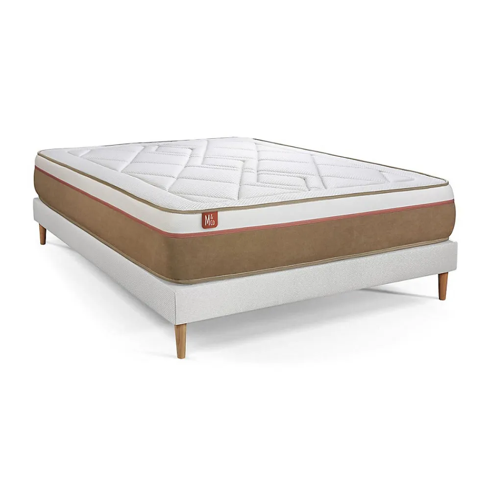 Pack sommier tapissier matelas Ressorts ensachés et mémoire de forme avec couette et oreillers>Marmottes & Co New