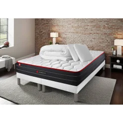 Pack sommier tapissier matelas Ressorts ensachés et mémoire de forme avec couette et oreillers>Somness Clearance