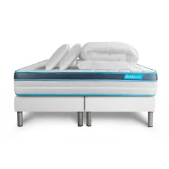 Pack sommier tapissier matelas Mémoire de forme avec couette et oreillers>Bodycare Best