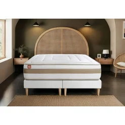 Marmottes & Co Pack sommier tapissier matelas Ressorts ensachés et mémoire de forme avec couette et oreillers* Ensemble Sommier Et Matelas