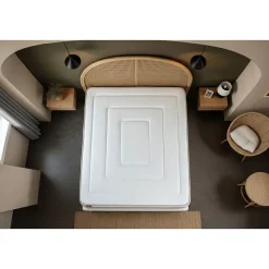 Marmottes & Co Pack sommier tapissier matelas Ressorts ensachés et mémoire de forme avec couette et oreillers* Ensemble Sommier Et Matelas