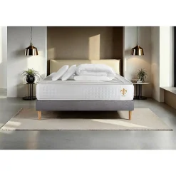 Pack sommier tapissier matelas Ressorts ensachés et mémoire de forme avec couette et oreillers>Litier Deluxe