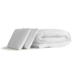 Pack sommier tapissier matelas Mémoire de forme avec couette et oreillers><noscript><img width=