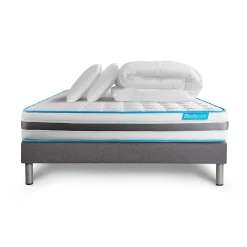 Bodycare Pack sommier tapissier matelas Ressorts ensachés avec couette et oreillers* Ensemble Sommier Et Matelas