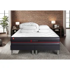 Pack sommier tapissier matelas Mémoire de forme avec couette et oreillers>Somness Online