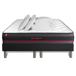Pack sommier tapissier matelas Mémoire de forme avec couette et oreillers>Somness Online