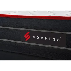 Pack sommier tapissier matelas Ressorts ensachés et mémoire de forme avec couette et oreillers><noscript><img width=