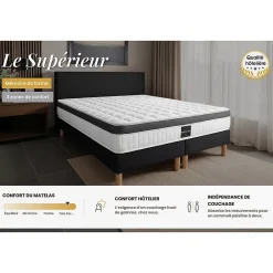 Prestige Literie Pack sommier tapissier matelas Mémoire de forme avec couette et oreillers* Ensemble Sommier Et Matelas
