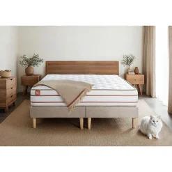 Pack sommier tapissier matelas Mémoire de forme avec couette et oreillers>Marmottes & Co Sale