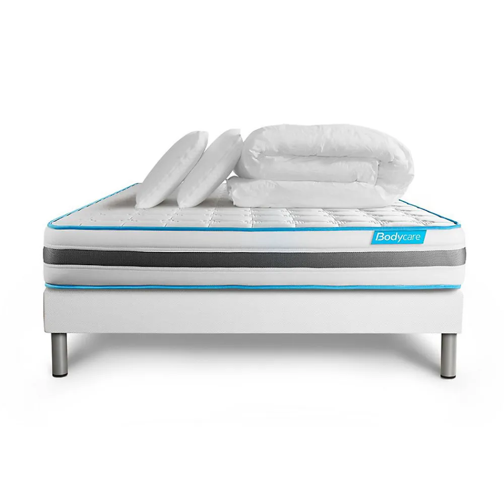 Pack sommier tapissier matelas Ressorts ensachés avec couette et oreillers>Bodycare Sale