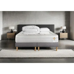 Pack sommier tapissier matelas Ressorts ensachés et mémoire de forme avec couette et oreillers>Litier Deluxe Discount