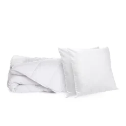 Bleu Calin Pack Été Couette légère 240x260cm + 2 Oreillers 60x60cm ANTI-TRANSPIRATION TOPCOOL* Couette