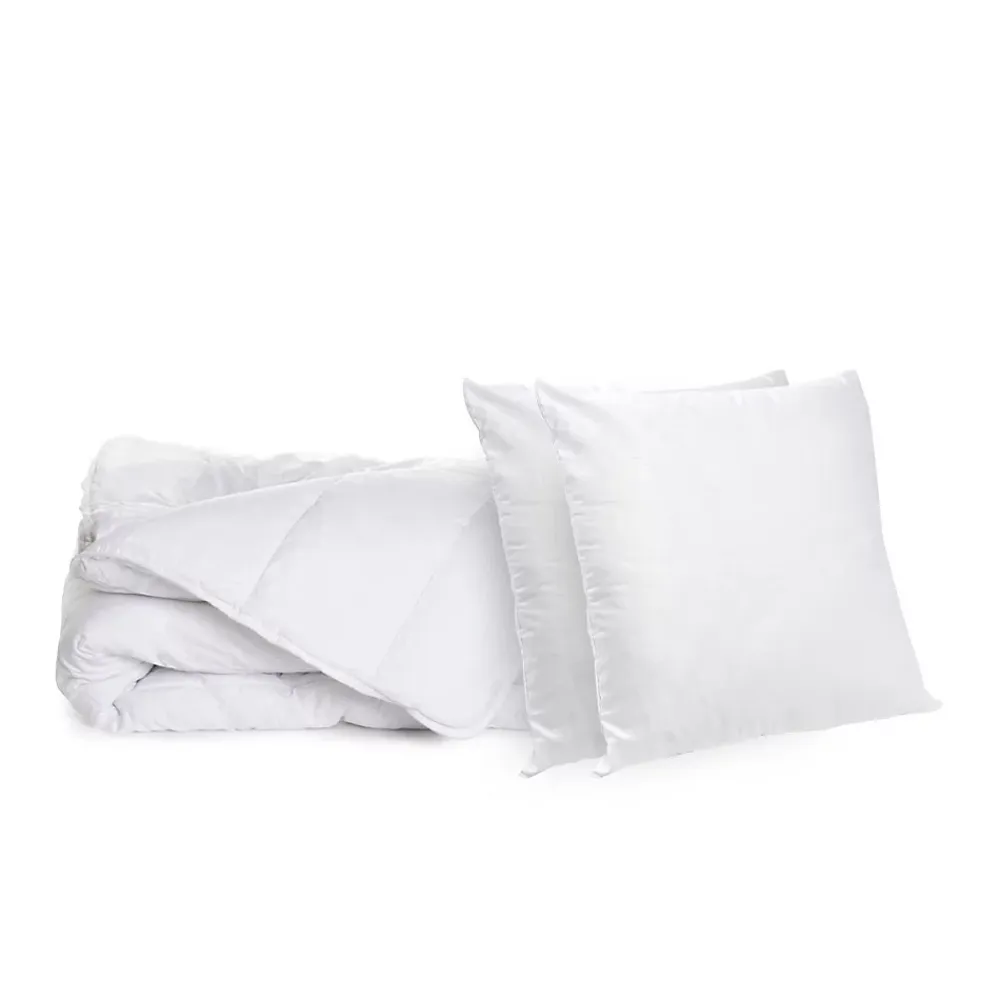 Bleu Calin Pack Été Couette légère 240x260cm + 2 Oreillers 60x60cm ANTI-TRANSPIRATION TOPCOOL* Couette