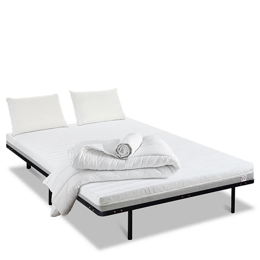 Pack Venus 180x200 cm Matelas Mousse + Sommier Métal + Accessoires>Olympe Literie Best
