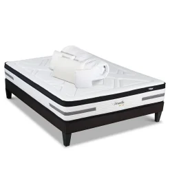 Pack Versailles 140x190 cm Matelas Ressorts ensachés + Sommier Bois + Accessoires>Bellecour