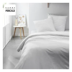 Todays Tools Parrure de lit TODAY Prestige - 220 x 240 cm - 2 personnes - 100% Percale finition macramé - Craie* Parure De Lit