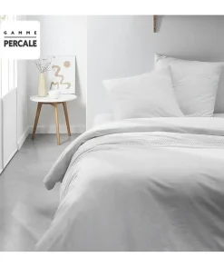 Todays Tools Parrure de lit TODAY Prestige - 220 x 240 cm - 2 personnes - 100% Percale finition macramé - Craie* Parure De Lit