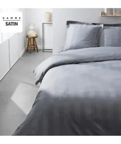 Todays Tools Parrure de lit TODAY Prestige - 220 x 240 cm - 2 personnes - 100% Satin de coton - Acier* Parure De Lit