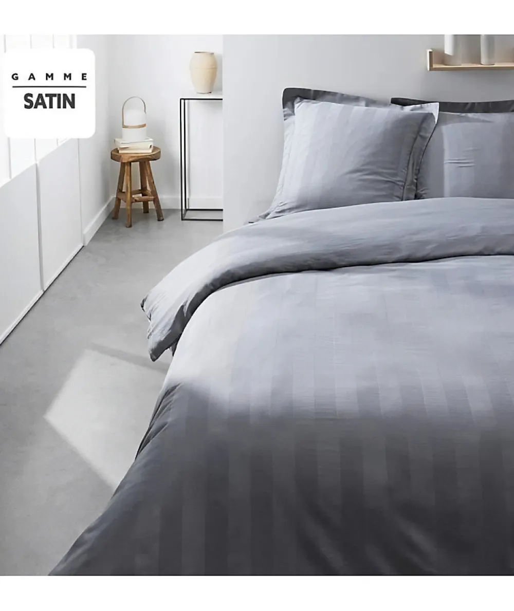 Todays Tools Parrure de lit TODAY Prestige - 220 x 240 cm - 2 personnes - 100% Satin de coton - Acier* Parure De Lit
