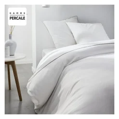 Todays Tools Parrure de lit TODAY Prestige - 220 x 240 cm - 2 personnes - 100% Percale Finition dentelle - Craie* Parure De Lit