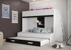 Abiks Meble PARTY 17 Lit superposé 247/165/135 (blanc/gris)*Enfant Lit Enfant