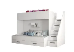 PARTY 16 Lit superposé 247/165/135 (blanc/blanc/gris)>Abiks Meble Clearance