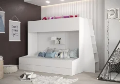 Abiks Meble PARTY 17 Lit superposé 247/165/135 (blanc)*Enfant Lit Enfant