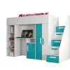 PARTY 14 Lit superposé 247/165/120 (blanc/turquoise)>Abiks Meble New